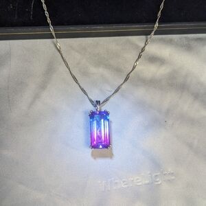 Watermelon tourmaline pendant necklace